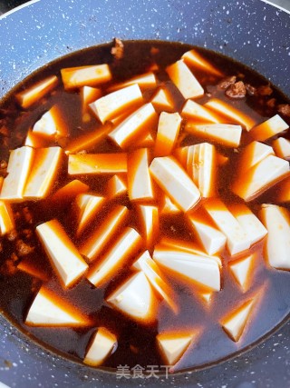 肉沫豆腐的做法步调：4