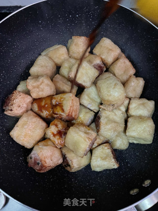煎酿油豆腐的做法步调：7