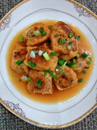 煎酿油豆腐的做法步调：11