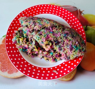 五彩米卷的做法步调：2