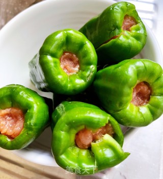 青椒酿肉的做法步调：3