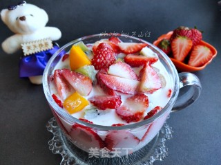 牛奶生果捞的做法步调：6