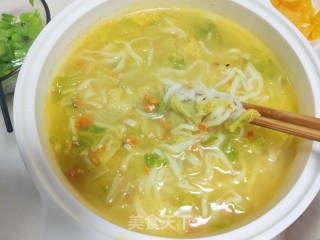 蟹黄利剑菜脚擀里的做法步调：14