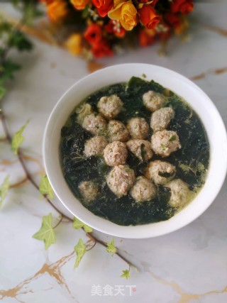 裙带菜肉丸汤的做法步调：12