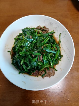 韭菜炒鸡肝的做法步调：9