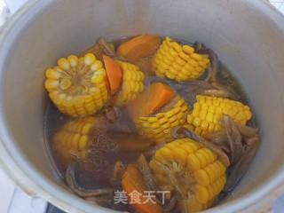 鹿茸菇筒骨玉米汤里的做法步调：4