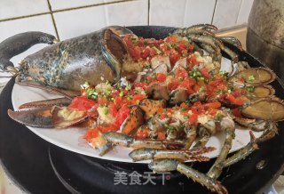 蒜蓉蒸波龙的做法步调：4