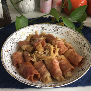 培根金针菇卷的做法步调：7