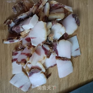 腊肉炒豆角的做法步调：4
