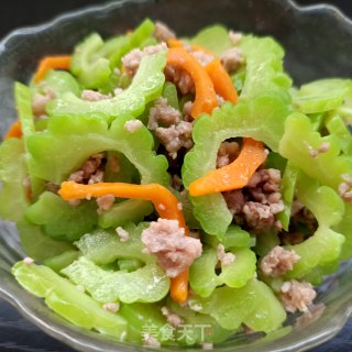 肉沫炒苦瓜的做法步调：12