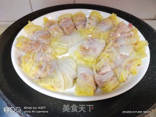 娃娃菜蒸肉的做法步调：3