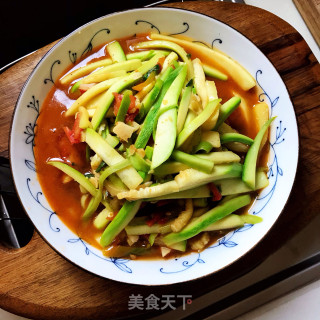 番茄炒西葫芦的做法步调：9