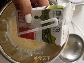 #早饭#不消挨收收酵的蔓越莓蓝莓喷鼻蕉齐麦蛋糕的做法步调：4