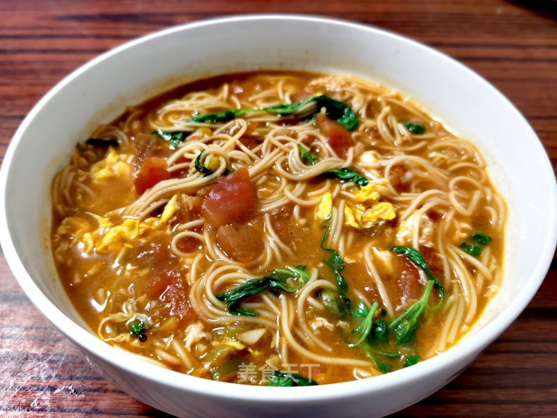 西白柿鸡蛋龙须里的做法