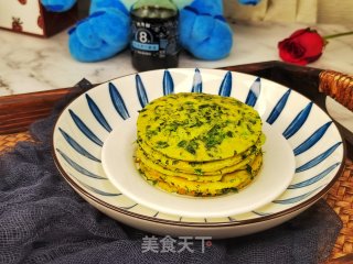 青菜鸡蛋饼的做法步调：8