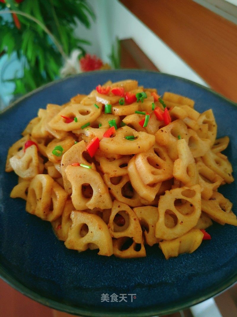 喷鼻辣藕片的做法