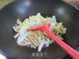 喷鼻干明白菜炒荞麦里的做法步调：4