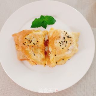 鸡蛋煎吐司的做法步调：11