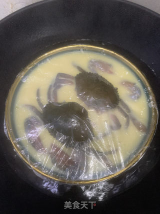 下颜值又甘旨老滑的蟹膏蒸鸡蛋的做法步调：6