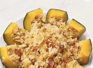 北瓜糯米腊味饭的做法步调：8