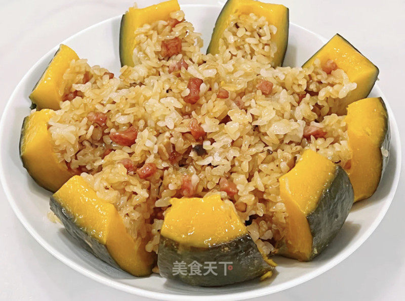 北瓜糯米腊味饭的做法