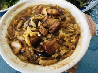 沙锅酸菜白烧肉的做法步调：7