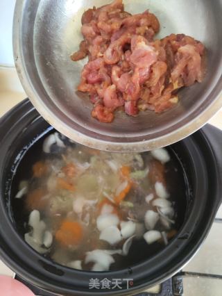 新百开淮山肉丝汤的做法步伐
：9