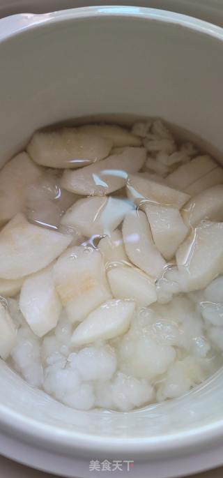 冰糖雪梨炖雪蛤的做法步调：3