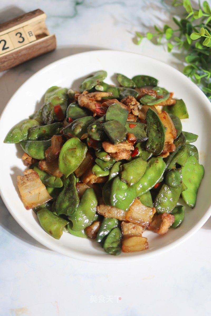 五花肉炒藊豆的做法