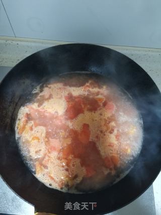 西白柿鸡蛋烩饼的做法步调：6