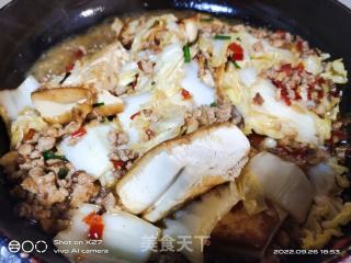 利剑菜豆腐烧肉终的做法步调：9