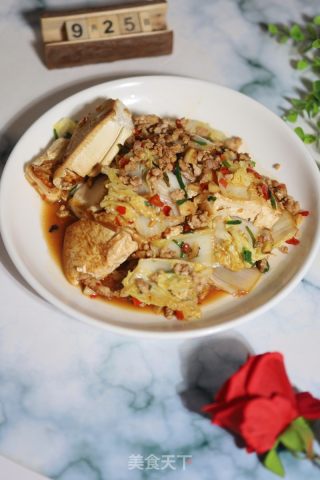 利剑菜豆腐烧肉终的做法步调：12