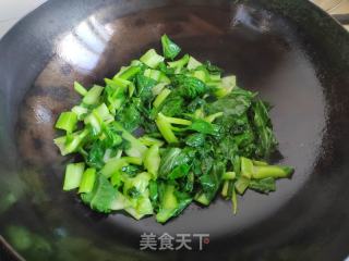 青菜炒豆皮的做法步调：5