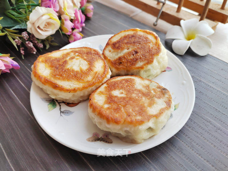 喷鼻芥菜肉馅油煎饼的做法