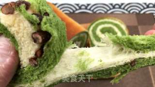 抹茶蜜豆单色吐司，色彩靓丽，温心又温胃。的做法步调：16