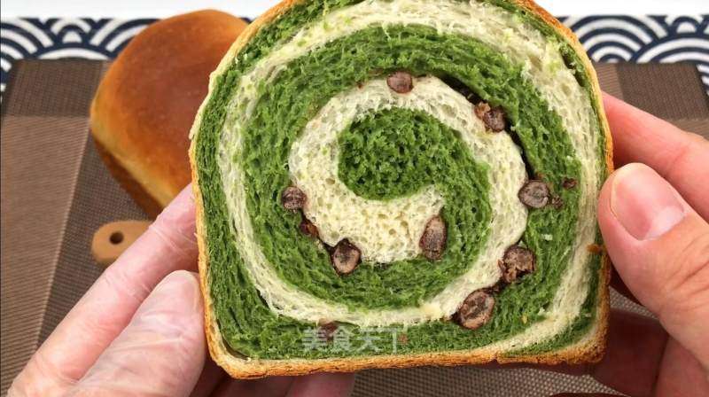 抹茶蜜豆单色吐司，色彩靓丽，温心又温胃。的做法