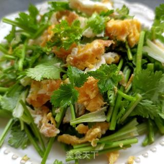 煎蛋拌喷鼻菜的做法步调：14