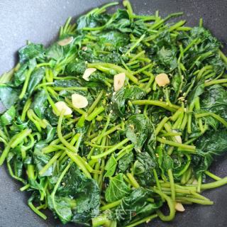 蒜片白薯叶的做法步调：6
