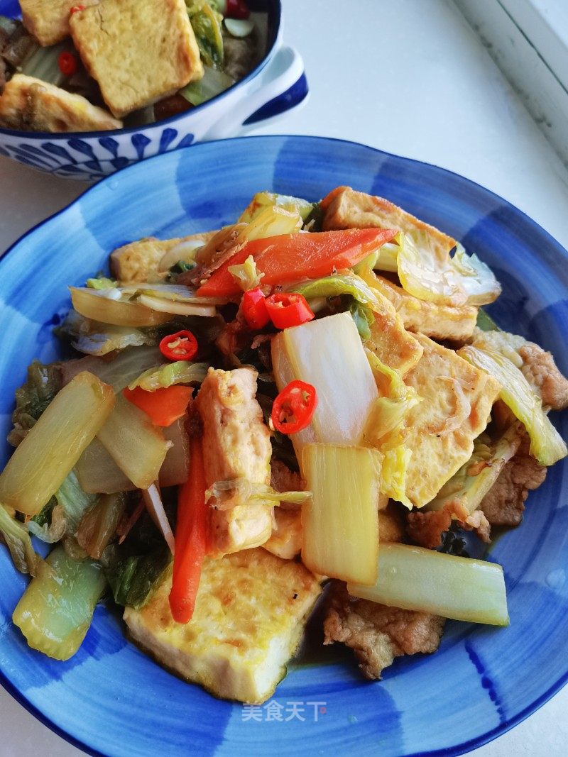 虾皮烧豆腐的做法