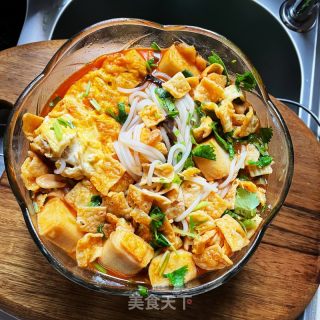 煎蛋螺蛳粉的做法步调：8