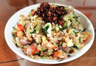 虾仁蛋炒饭的做法步调：10