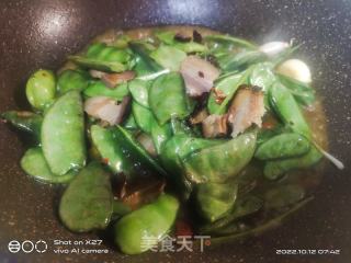腊肉炒藊豆的做法步调：5