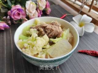 萝卜花菜烧排骨的做法步调：8