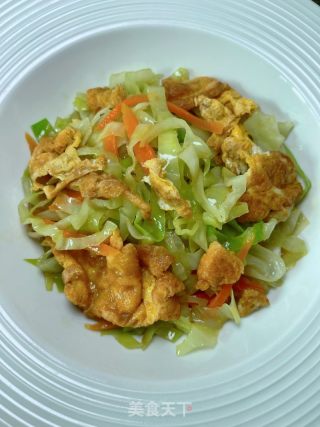 包菜炒鸡蛋的做法步调：14