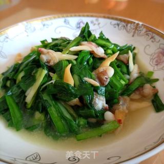 韭菜炒黄蛤肉的做法步调：11