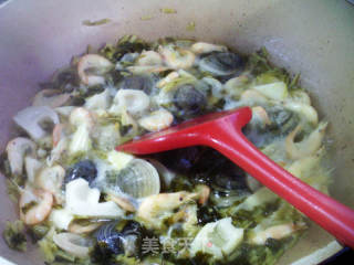 咸菜雷笋煮圆蛤江利剑虾的做法步调：8