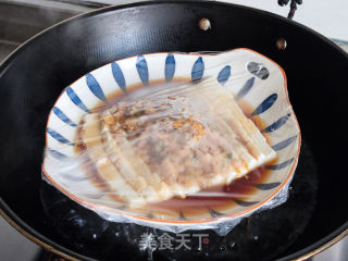 虾蓉蒸豆腐的做法步调：9