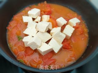 番茄豆腐的做法步调：6