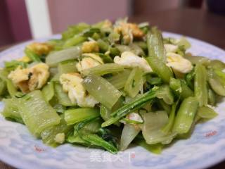 莙荙菜杆炒鸡蛋的做法步调：6