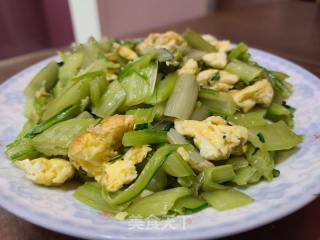 莙荙菜杆炒鸡蛋的做法步调：5